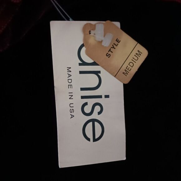 Vtg Anise Velvet Maxi Dress M Dark Red Romantic Fairy Grunge Witchy Whimsigoth - Picture 12 of 16